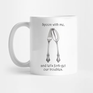 Utensil Amour: Victorian Cutlery Wordplay Mug